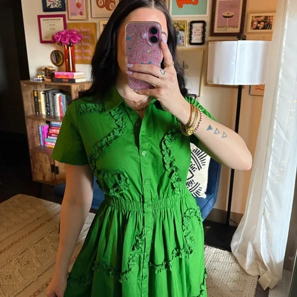 Kate Spade x Target Green Ruffled Midi Dress